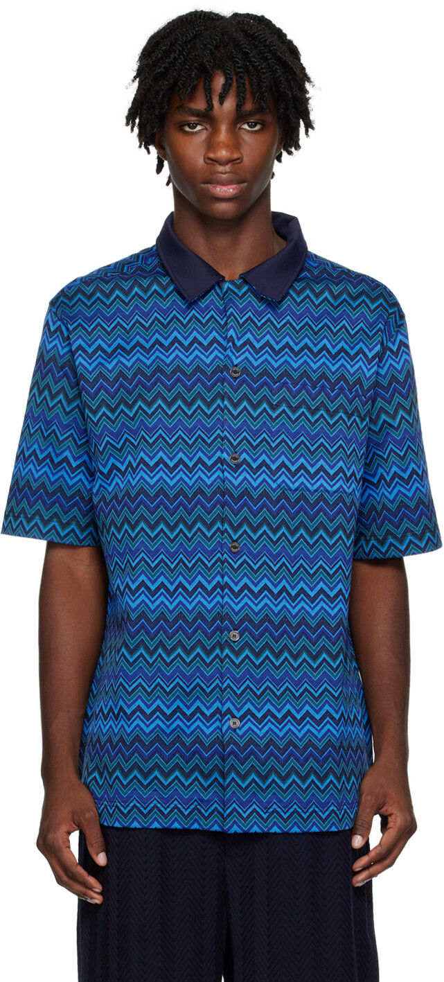 

Синяя рубашка с шевроном Missoni