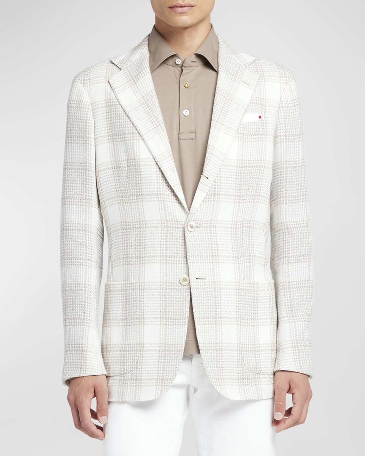 

Мужское спортивное пальто в крупную клетку Kiton, цвет Gray