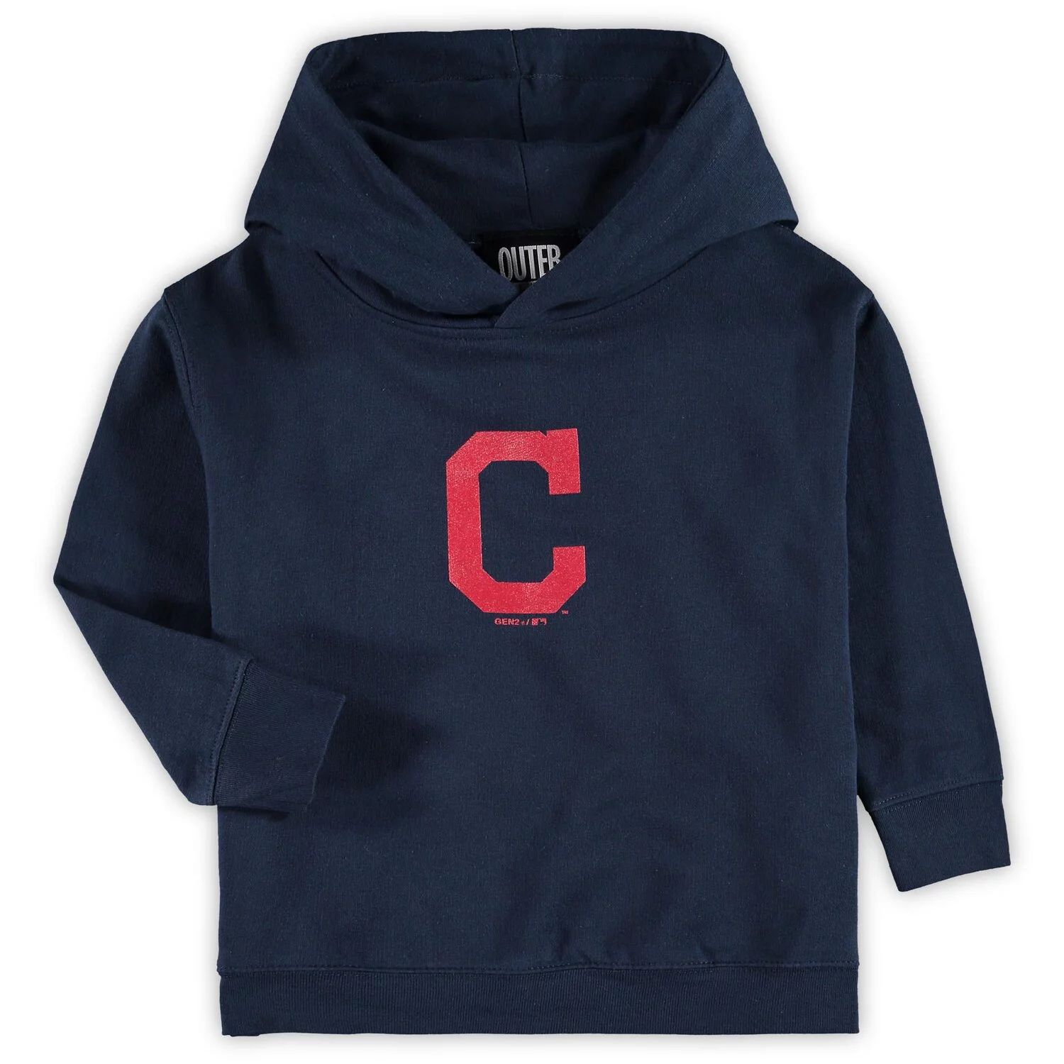 

Темно-синий пуловер с капюшоном и логотипом команды Cleveland Indians для малышей Outerstuff