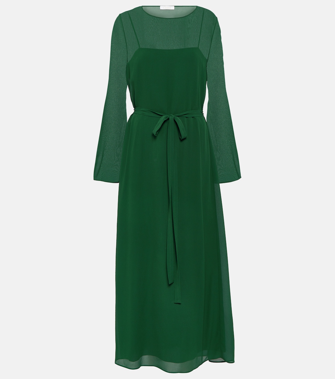 Шелковое платье миди Chloé, зеленый