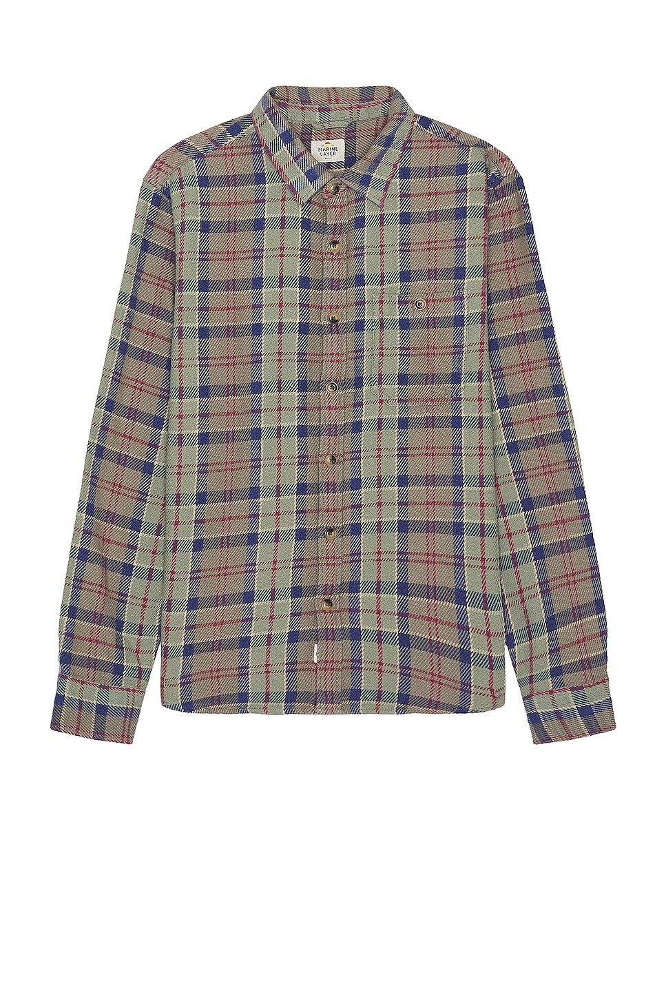 

Рубашка Marine Layer Cole Textured, цвет Green Plaid