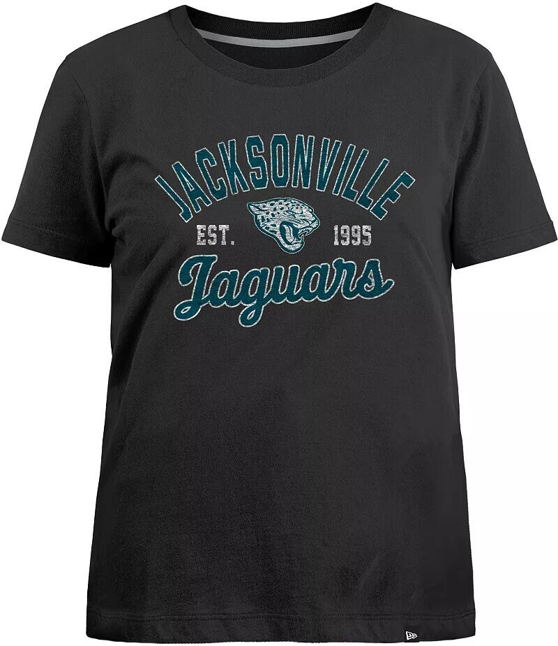 

Черная женская футболка New Era с надписью Jacksonville Jaguars Arch Script