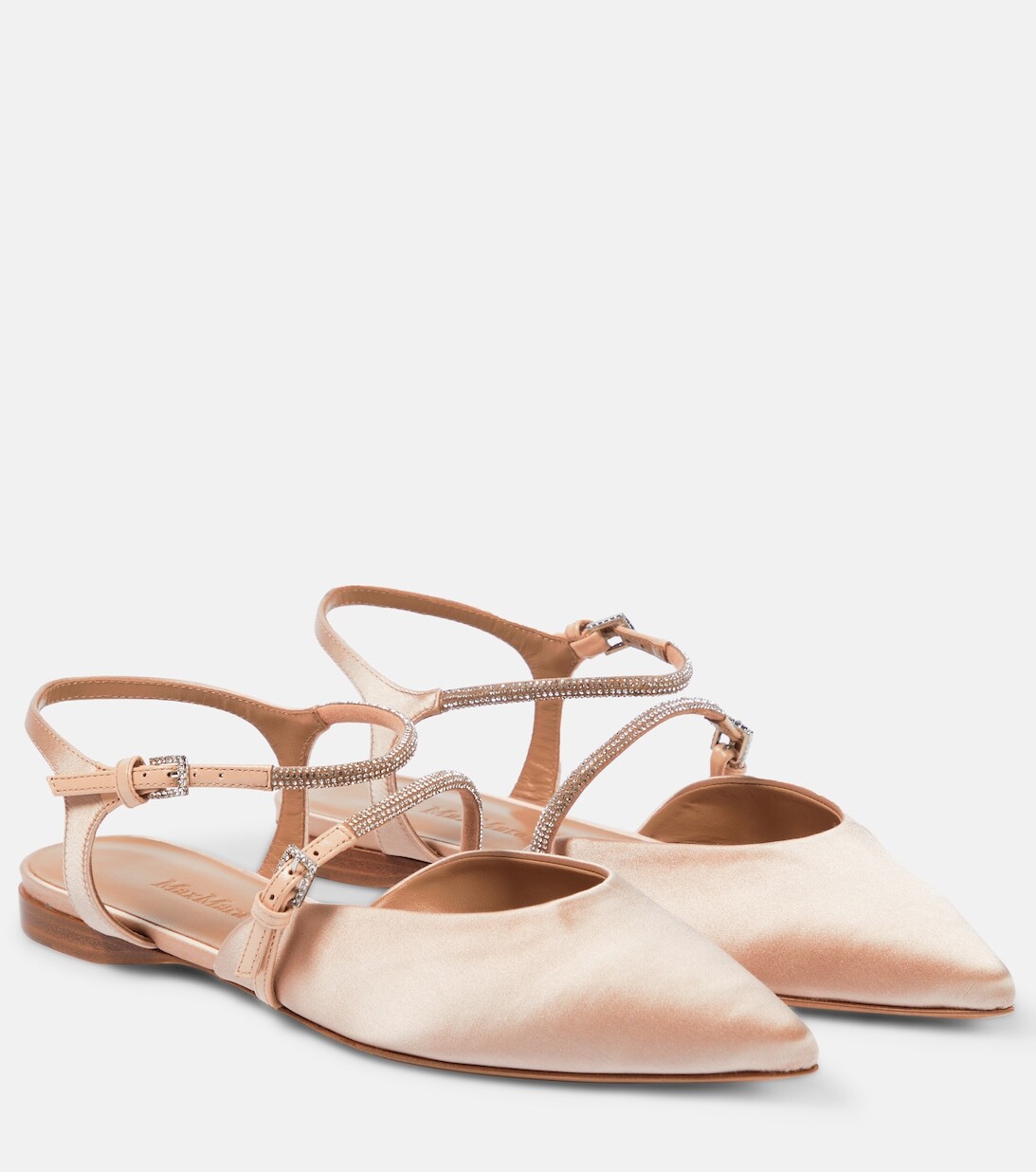 

Декорированные атласные балетки Flos Max Mara, черный