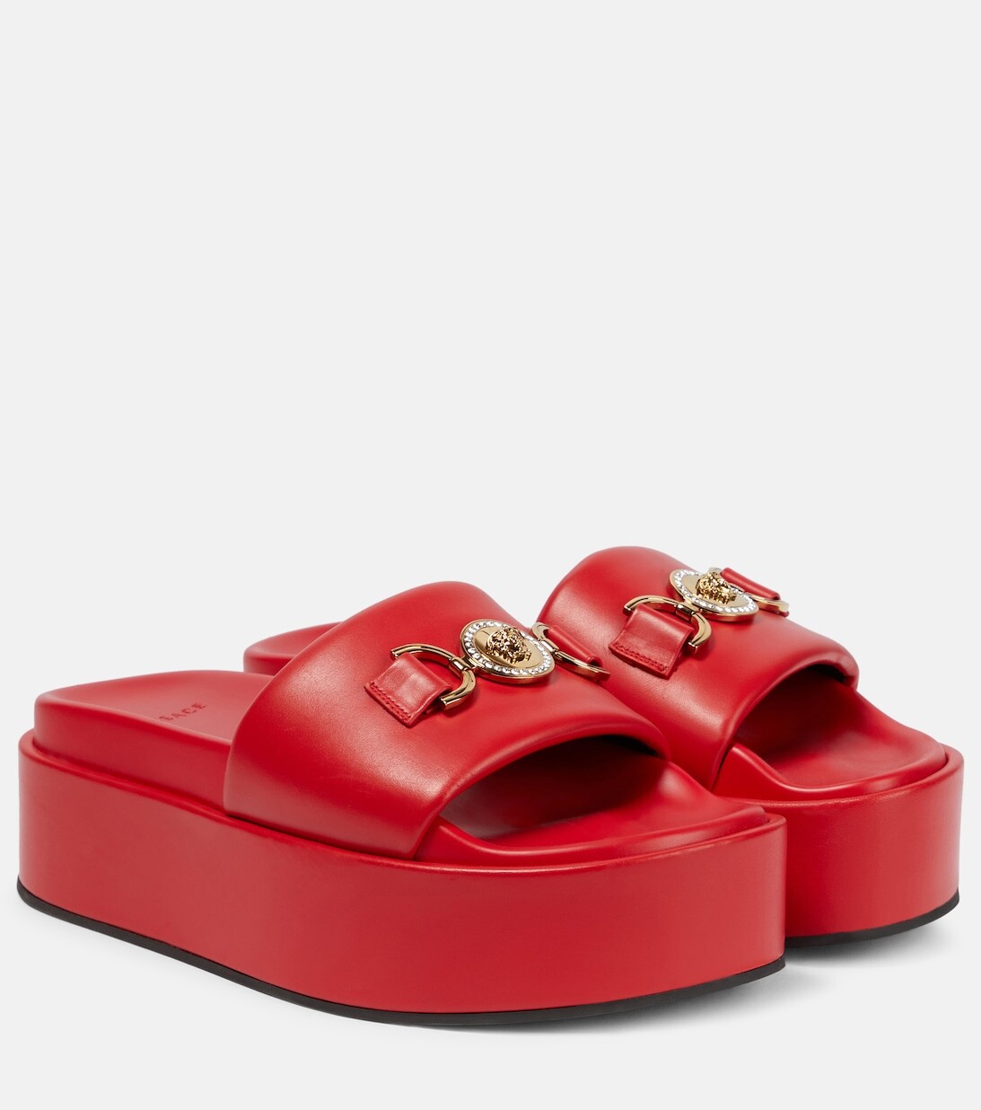 

Кожаные шлепанцы Medusa '95 на платформе Versace, красный