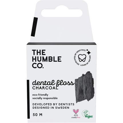 Угольная зубная нить The Humble Co. Экологичная веганская для ежедневного ухода за полостью рта 50 м