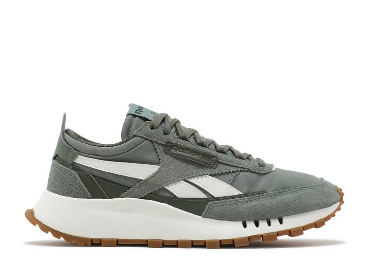 reebok classic green leather