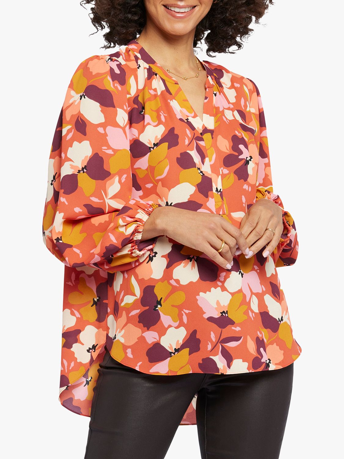 Топ-поповер с объемными рукавами NYDJ, пряник блузка из шитья с объемными рукавами