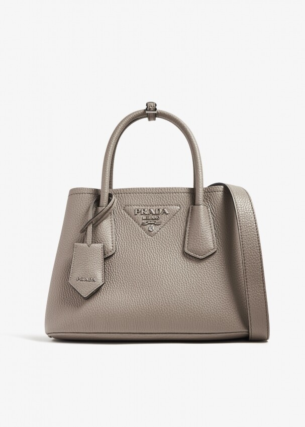 

Сумка Prada Double Leather Mini, серый