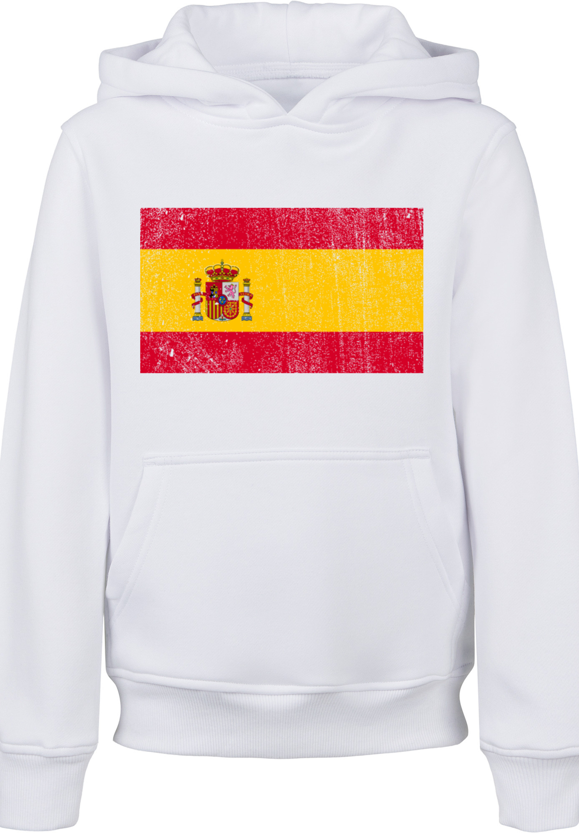 Пуловер F4NT4STIC Hoodie Spain Spanien Flagge distressed, белый