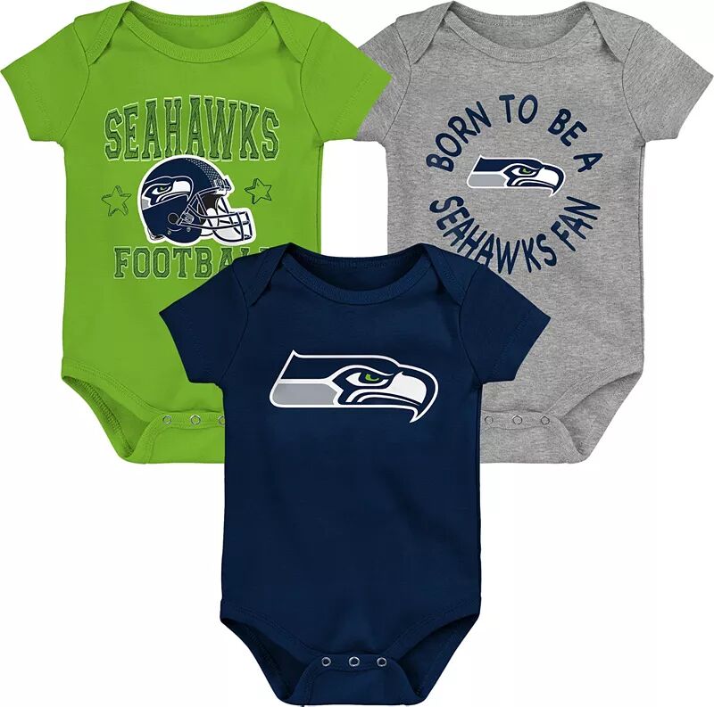 

Набор из трех боди для младенцев Seattle Seahawks 'Born 2 Be' NFL Team Apparel