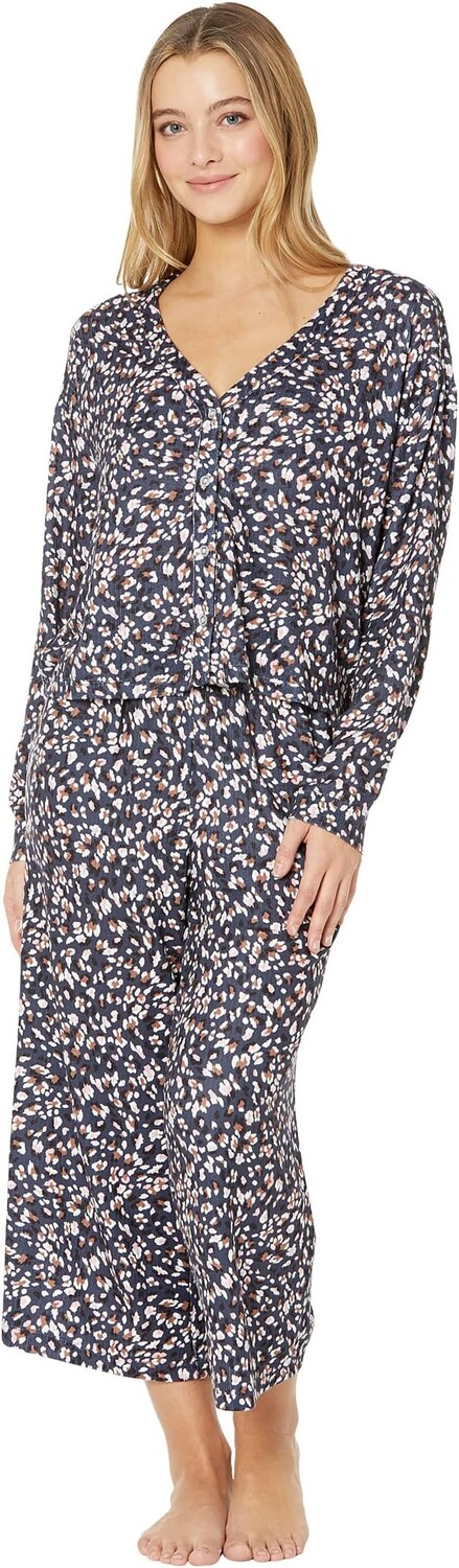 

Пижамные брюки Splendid Two-Piece Cardigan with Crop Pants, цвет Navy Multi Leo