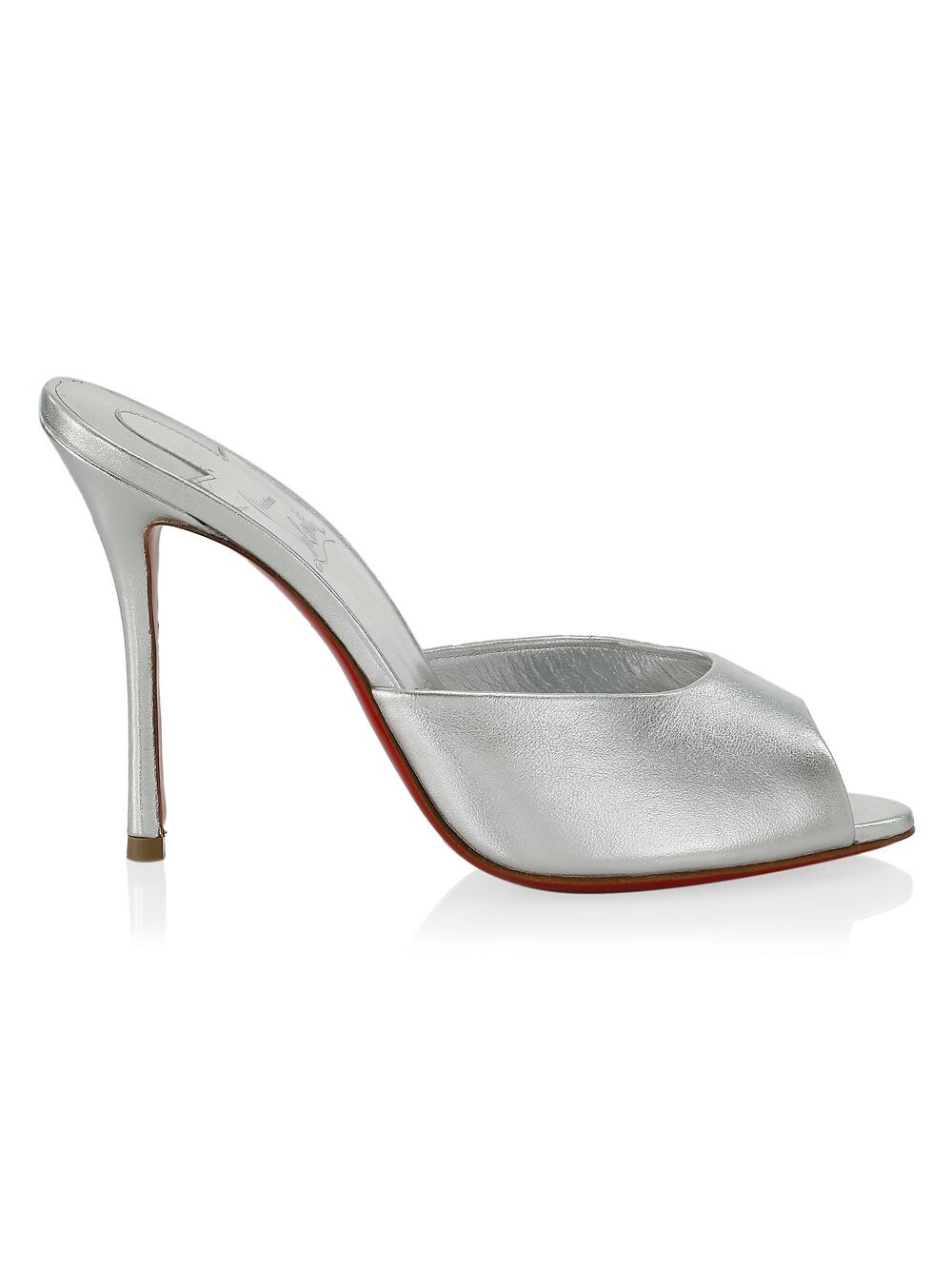 

Мюли Me Dolly 100 из металлизированной кожи Christian Louboutin, серебряный