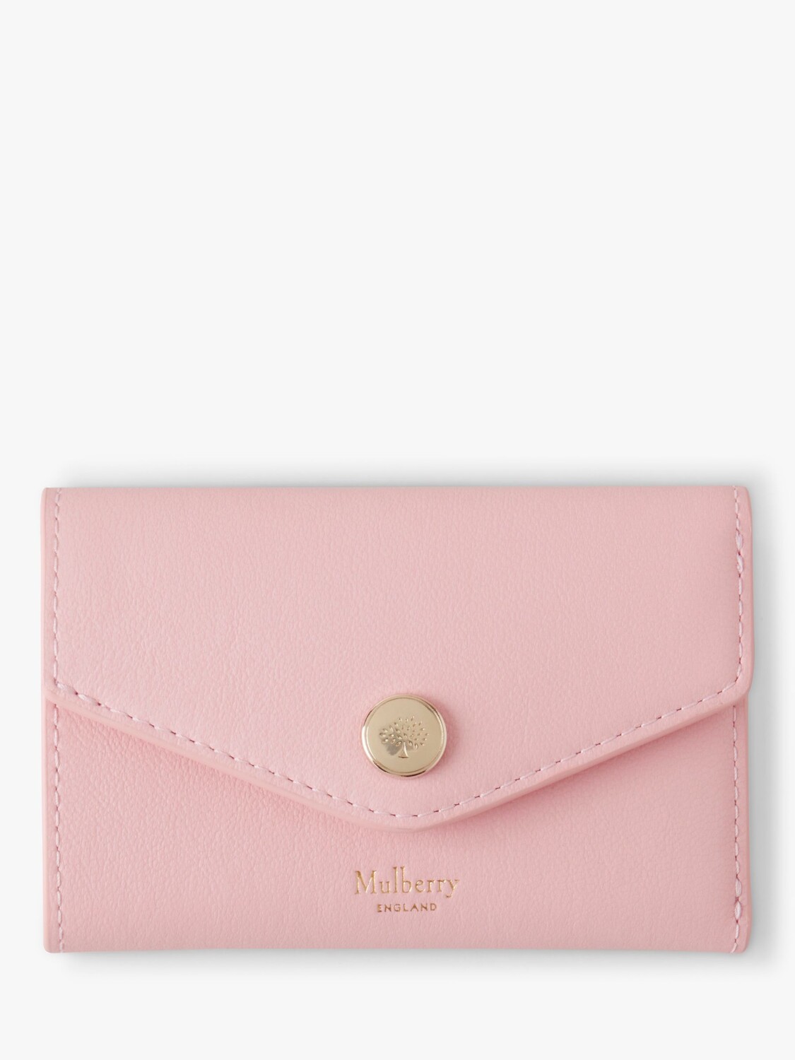 

Классический складной кошелек из зернистой кожи с несколькими картами Mulberry, пудровая роза