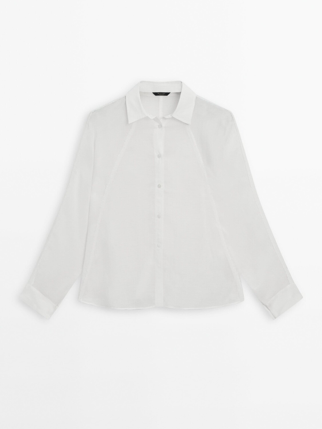 

Рубашка из рами с бахромой Massimo Dutti, бежевый