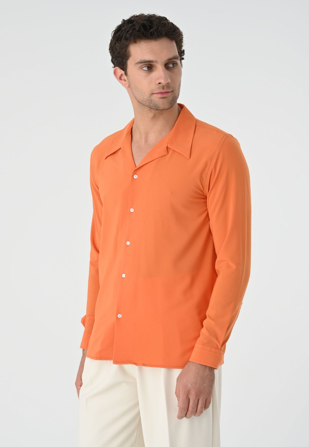 Рубашка Lapel Collar Long Sleeve Antioch, цвет orange
