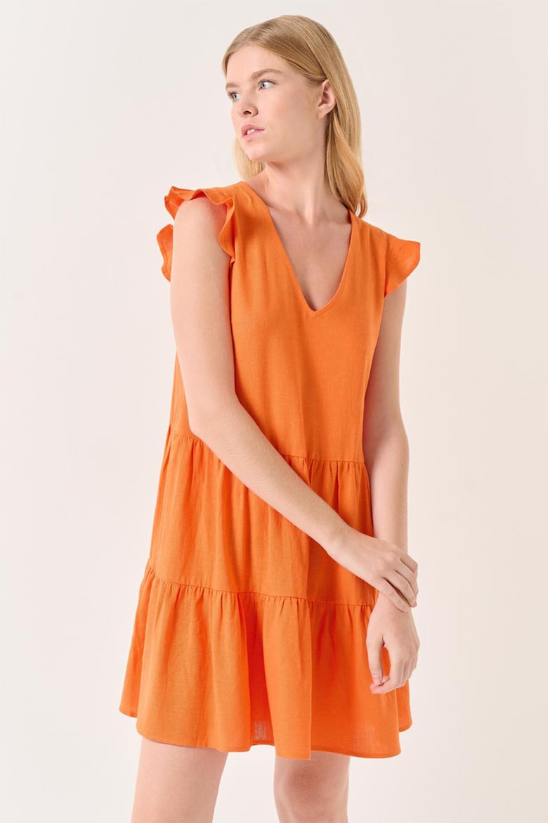 Льняное платье с кружевом Jimmy Key, оранжевый