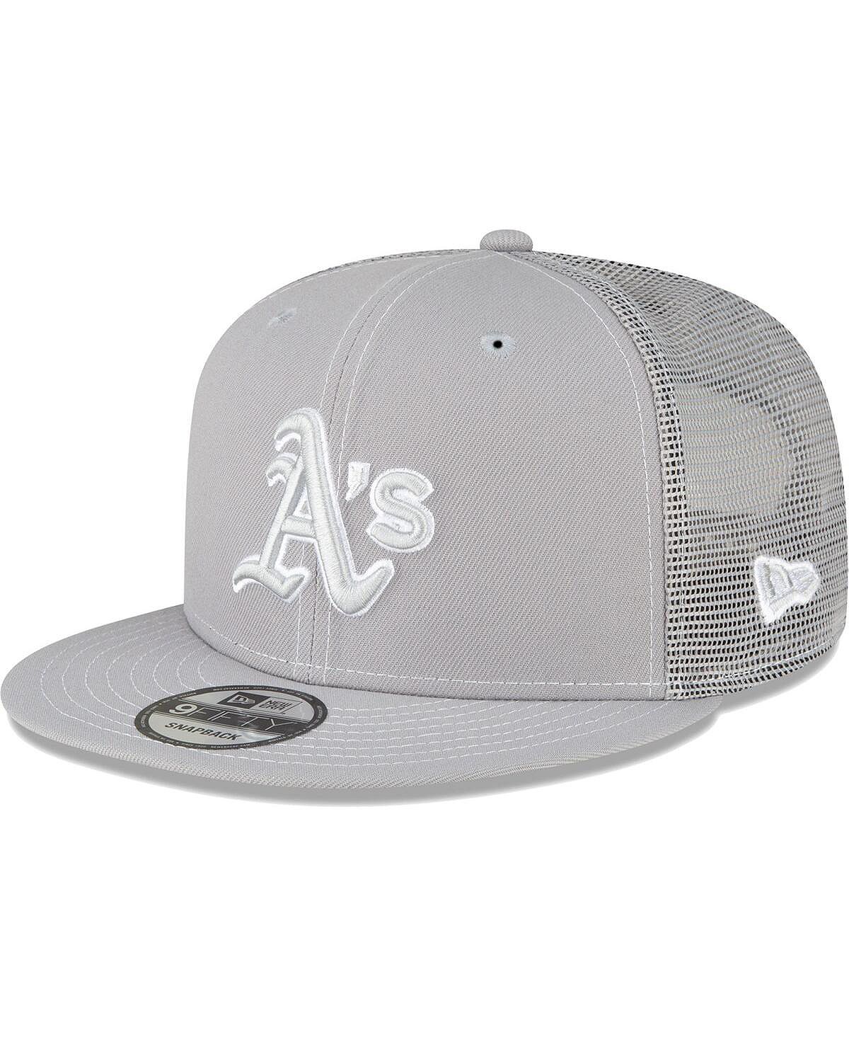 

Мужская серая кепка Snapback 9Fifty для тренировок на поле Oakland Athletics 2023 New Era