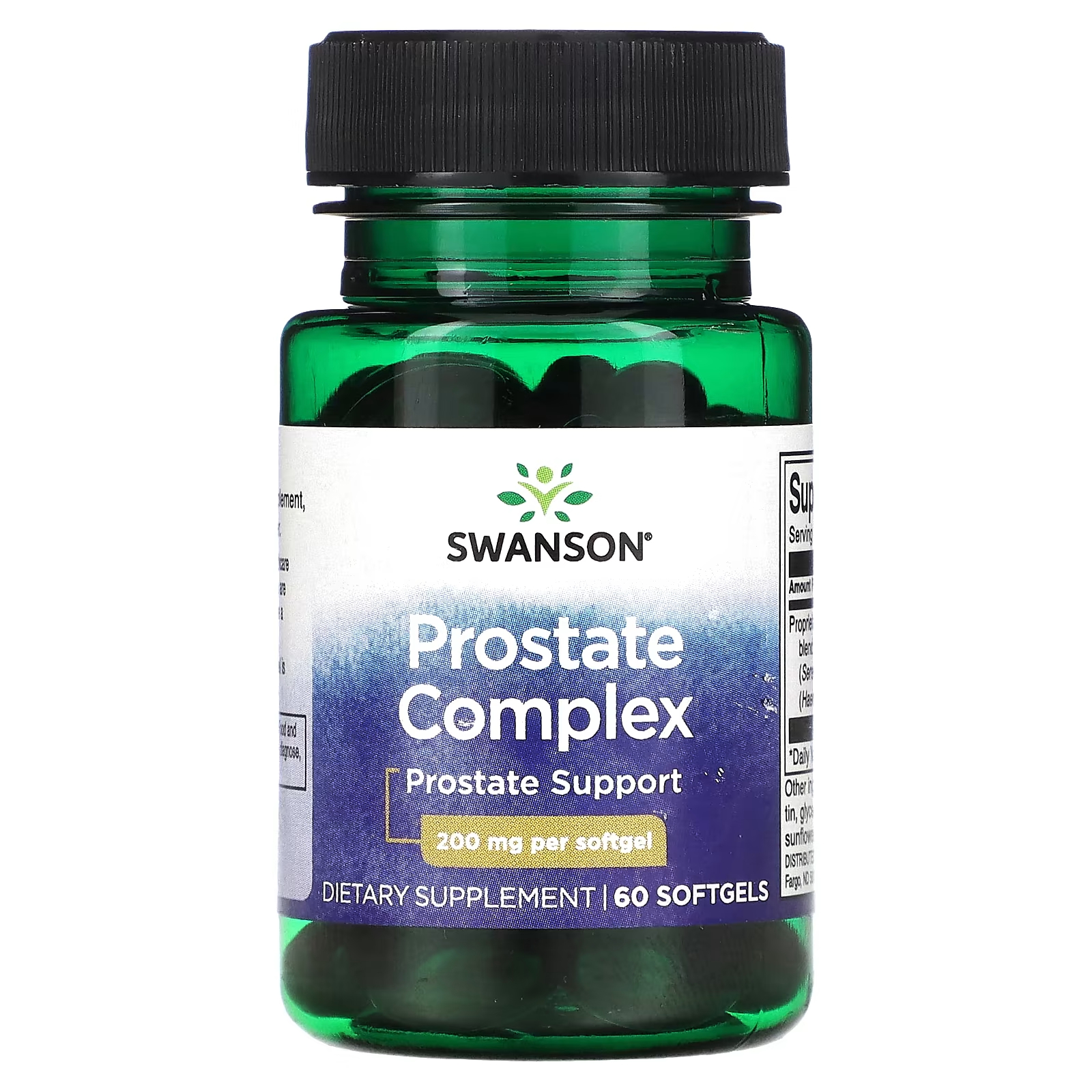 Пищевая добавка Swanson комплекс простаты, 60 мягких таблеток пищевая добавка swanson mct pure 1000 мг 90 мягких таблеток