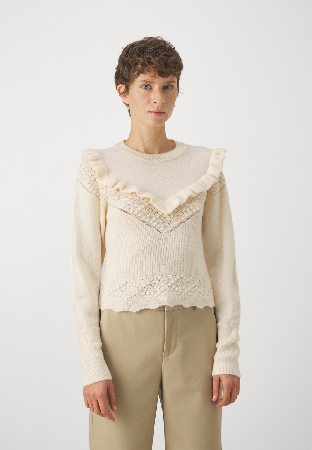 

Свитшот ONLY ONLSASI RUFFLE, цвет whitecap gray