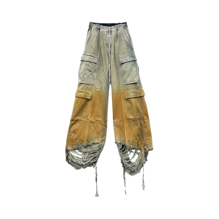 

Брюки Rick Owens DRKSHDW Denim Double Cargo Jumbo Pants, синий, Серый, Брюки Rick Owens DRKSHDW Denim Double Cargo Jumbo Pants, синий