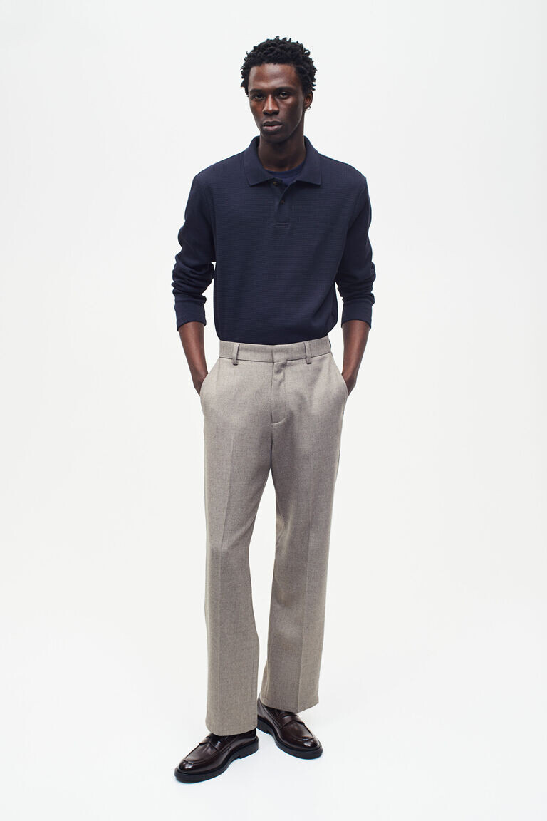 

Рубашка-поло slim fit с вафлями H&M, синий
