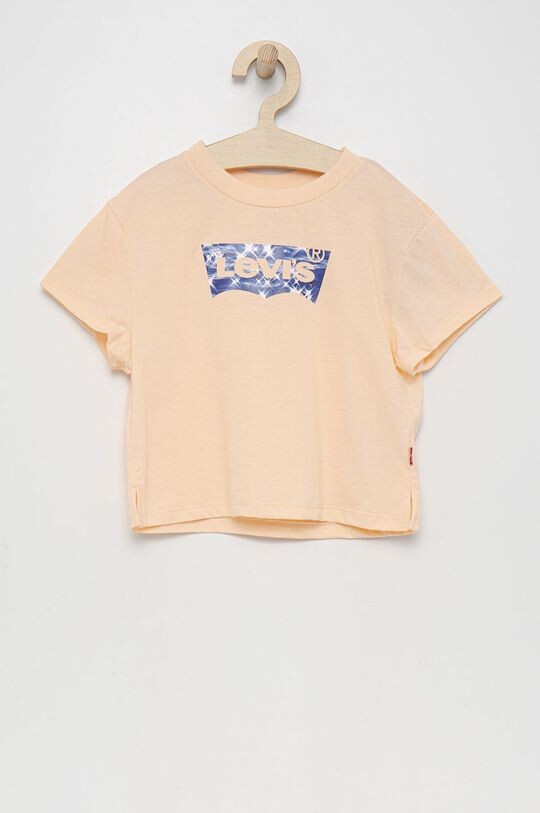 

Детская хлопковая футболка Levi's, розовый