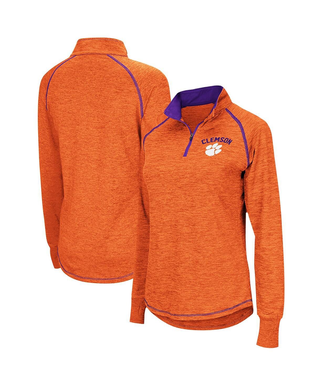 

Женский оранжевый пуловер с молнией в четверть Clemson Tigers Bikram Colosseum