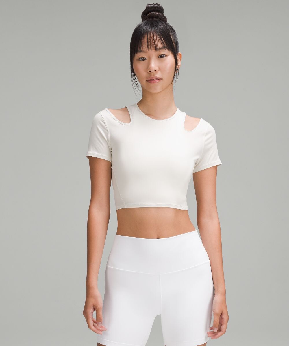 

Футболка для йоги с вырезами на плечах Lululemon, белый