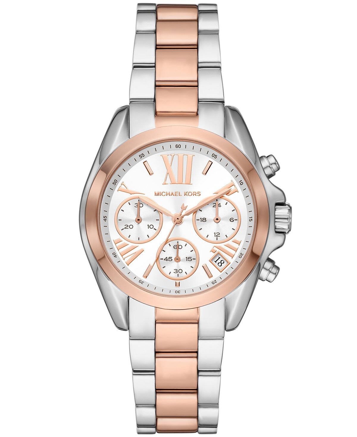 

Женские часы Bradshaw Chronograph с двухцветным браслетом из нержавеющей стали, 36 мм Michael Kors