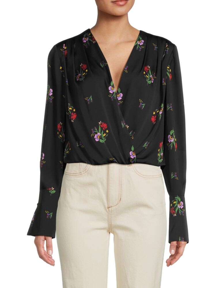 

Атласное боди с цветочным принтом Favorite Daughter, цвет Black Multicolor