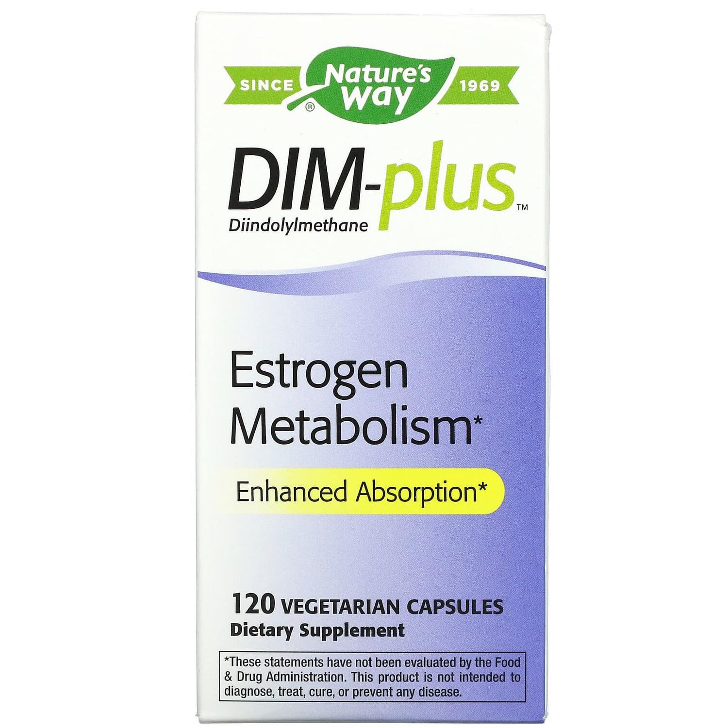 

DIM-plus, метаболизм эстрогенов, 120 вегетарианских капсул, Nature's Way
