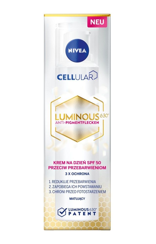 Nivea Cellular Luminous SPF50 дневной крем для лица, 40 ml дневной крем для лица pack luminous 630 tratamiento antimanchas y antiedad nivea set 2 productos