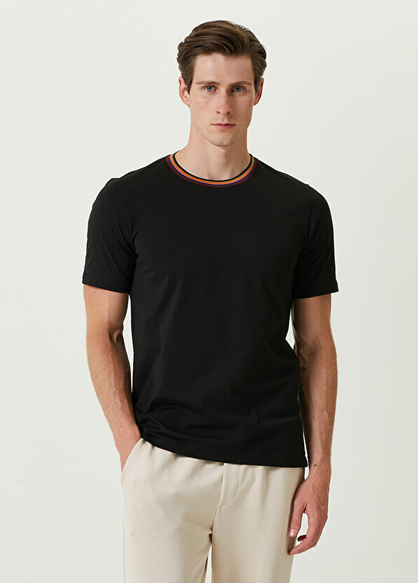 

Черная футболка в полоску с круглым вырезом Paul Smith, Черный