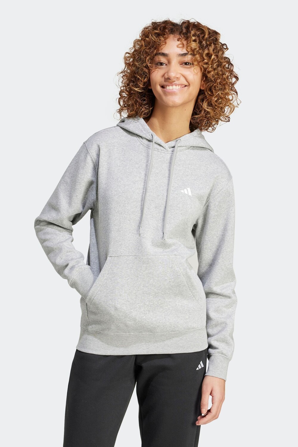 

Толстовка с капюшоном и маленьким логотипом Adidas, серый