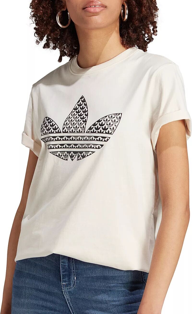

Женская футболка с монограммой и трилистником Adidas Originals