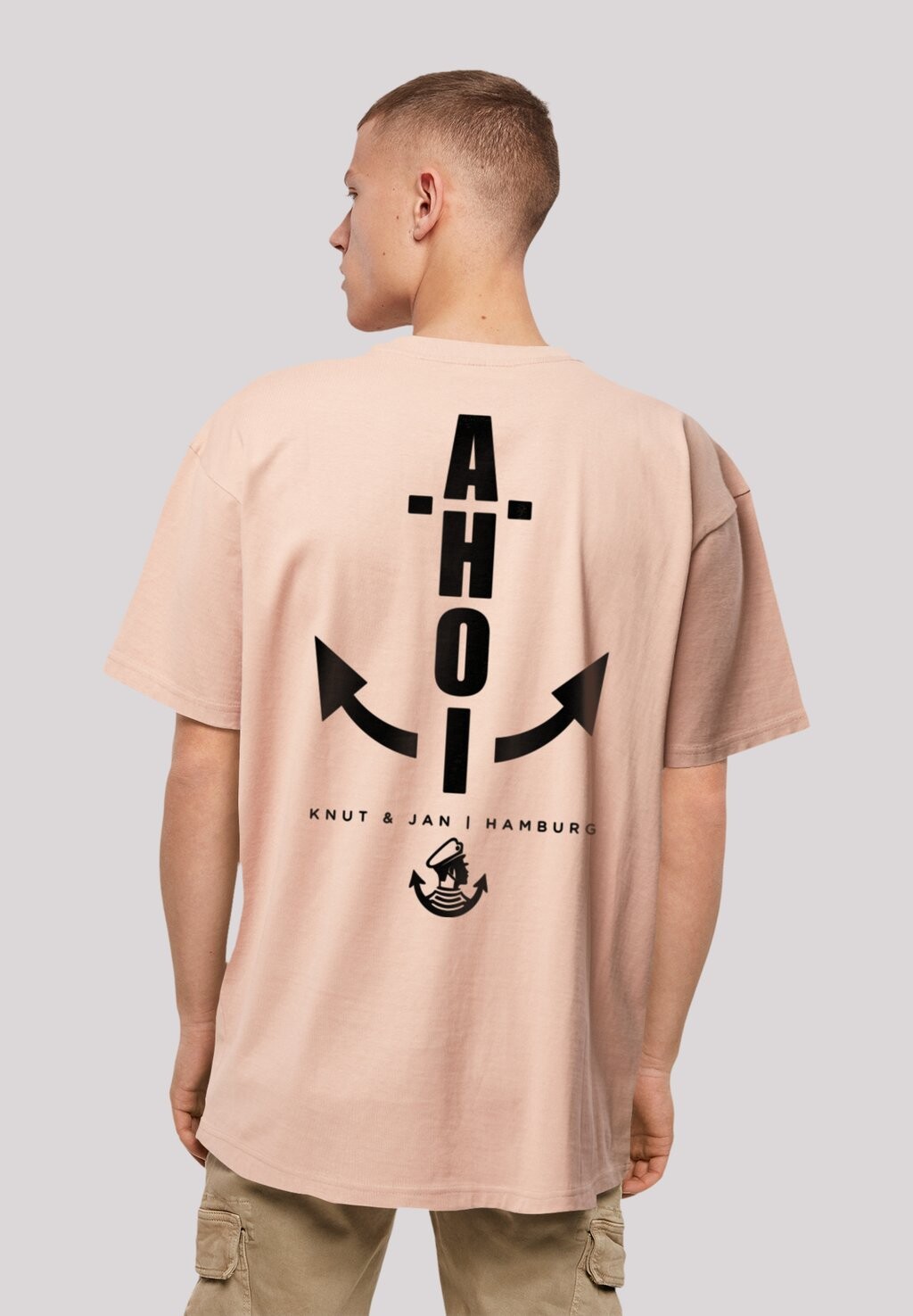 

Футболка OVERSIZED AHOI ANKER KNUT & JAN HAMBURG F4NT4STIC, цвет amber