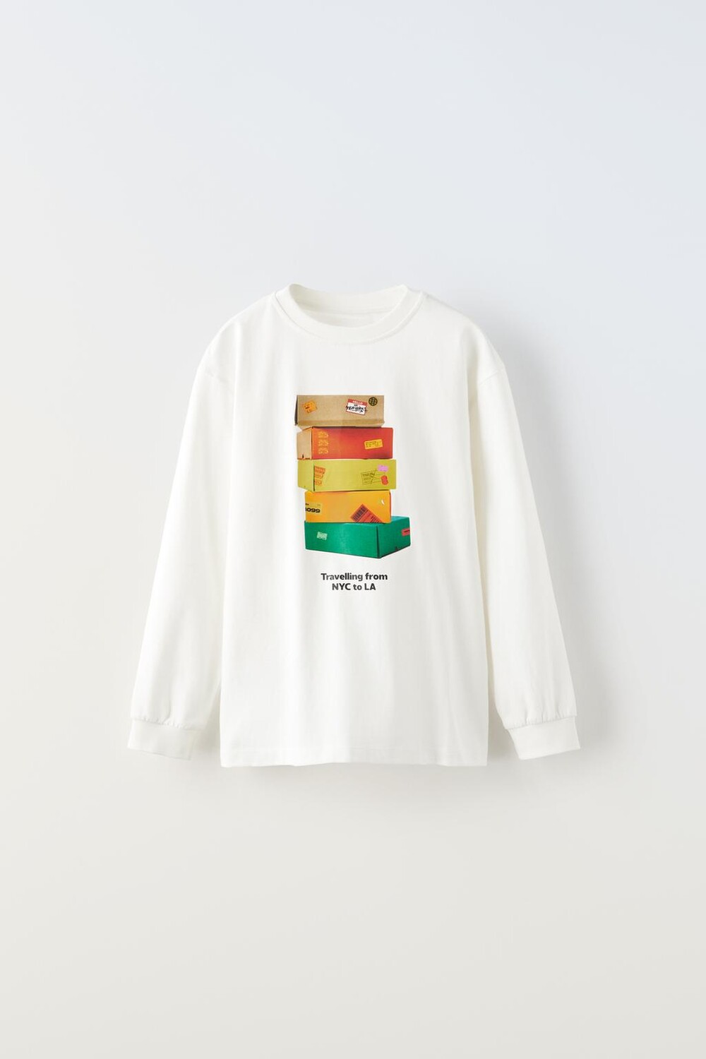 

Футболка с коробками ZARA, белый
