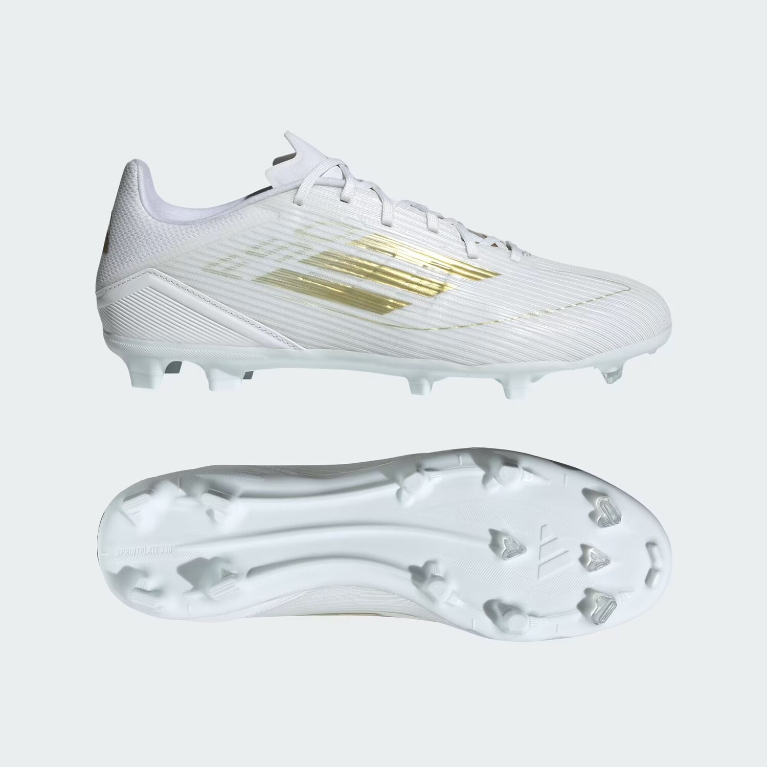 

Футбольные бутсы для игры на разных покрытиях F50 League Adidas, цвет Cloud White/Gold Metallic/Cloud White