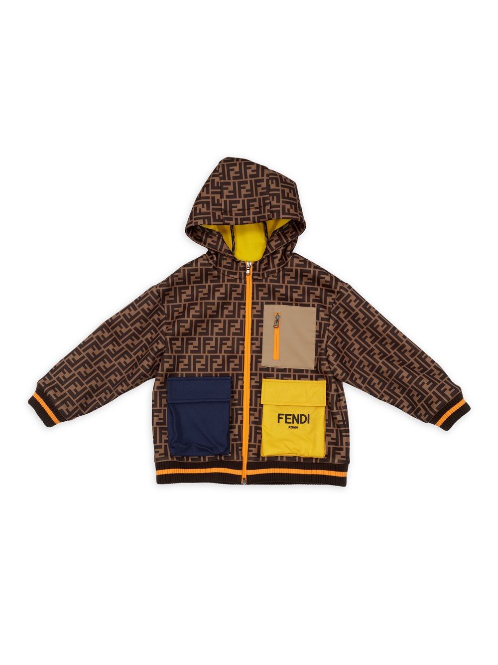 

Куртка с капюшоном Allover FF для мальчика Fendi, коричневый