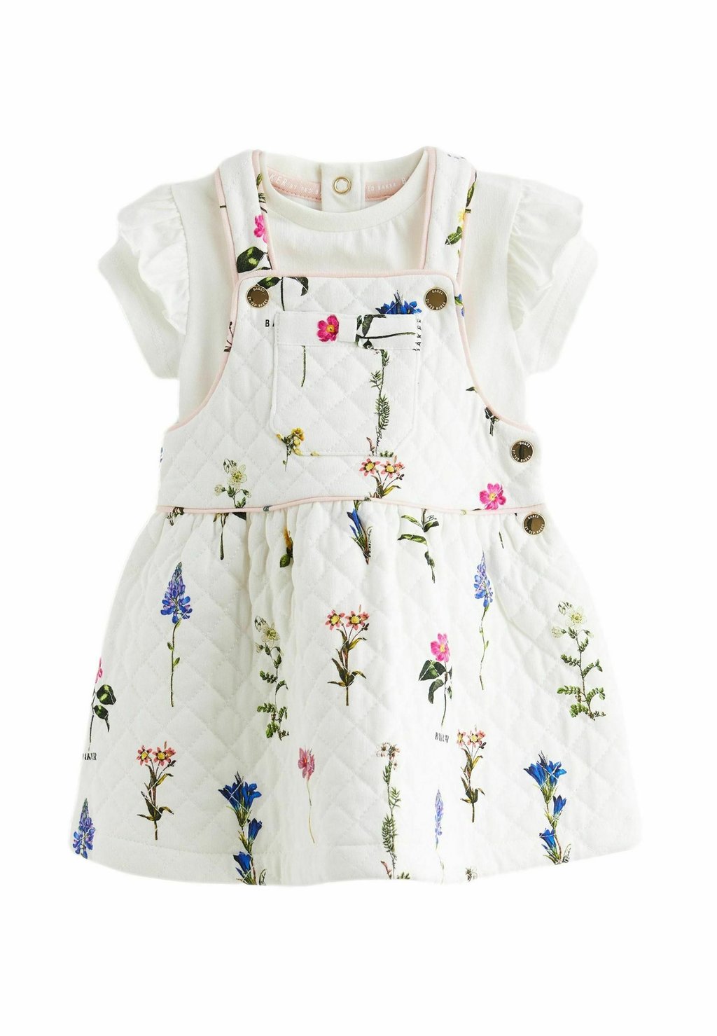 кроссовки ted baker vihmy white Футболка FLORAL QUILTED PINAFORE AND SET Baker by Ted Baker, цвет white
