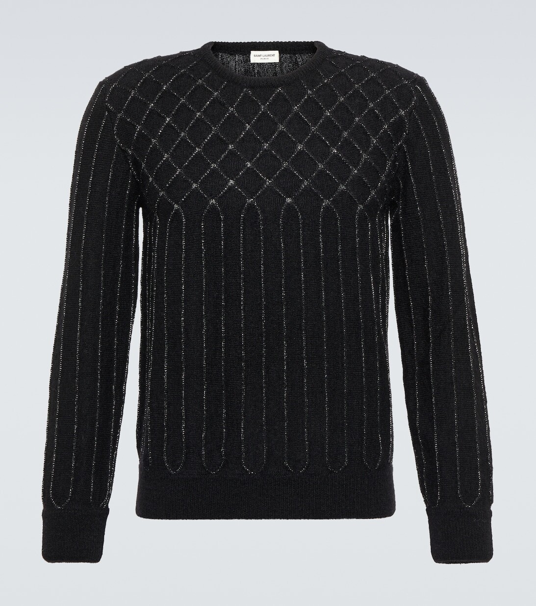 

Мохеровый свитер с рисунком из смесовой шерсти Saint Laurent, черный