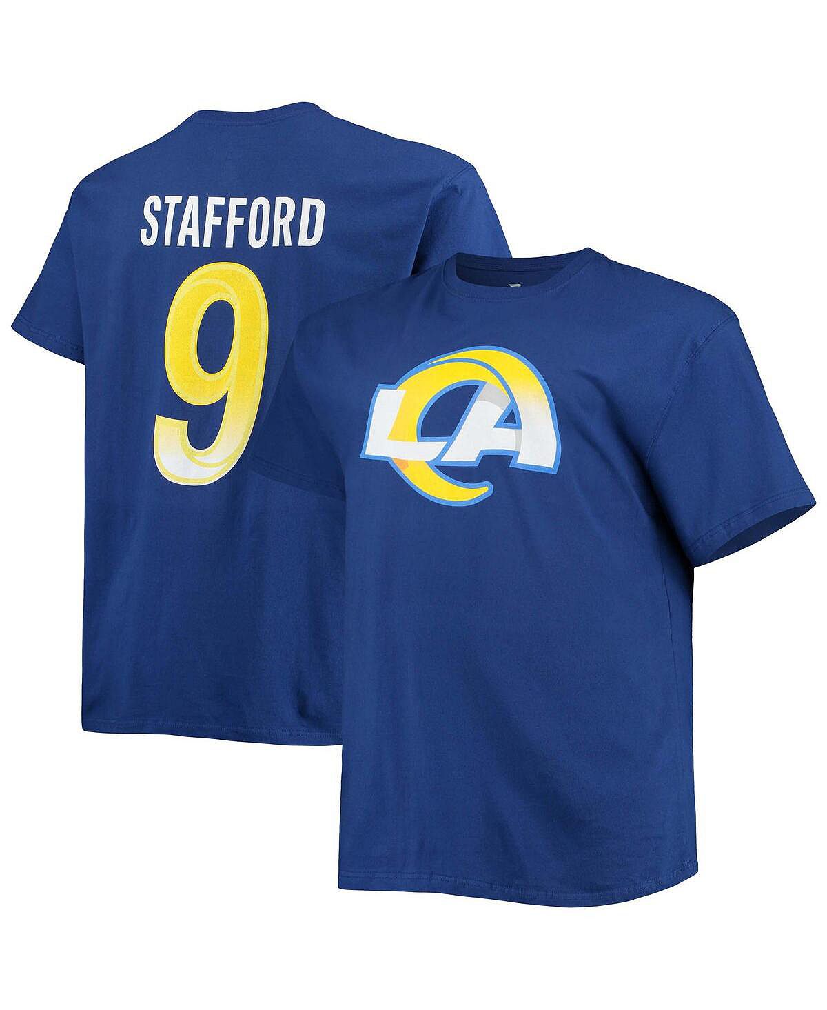 Мужская футболка с именем и номером игрока Matthew Stafford Royal Los Angeles Rams Big and Tall Fanatics