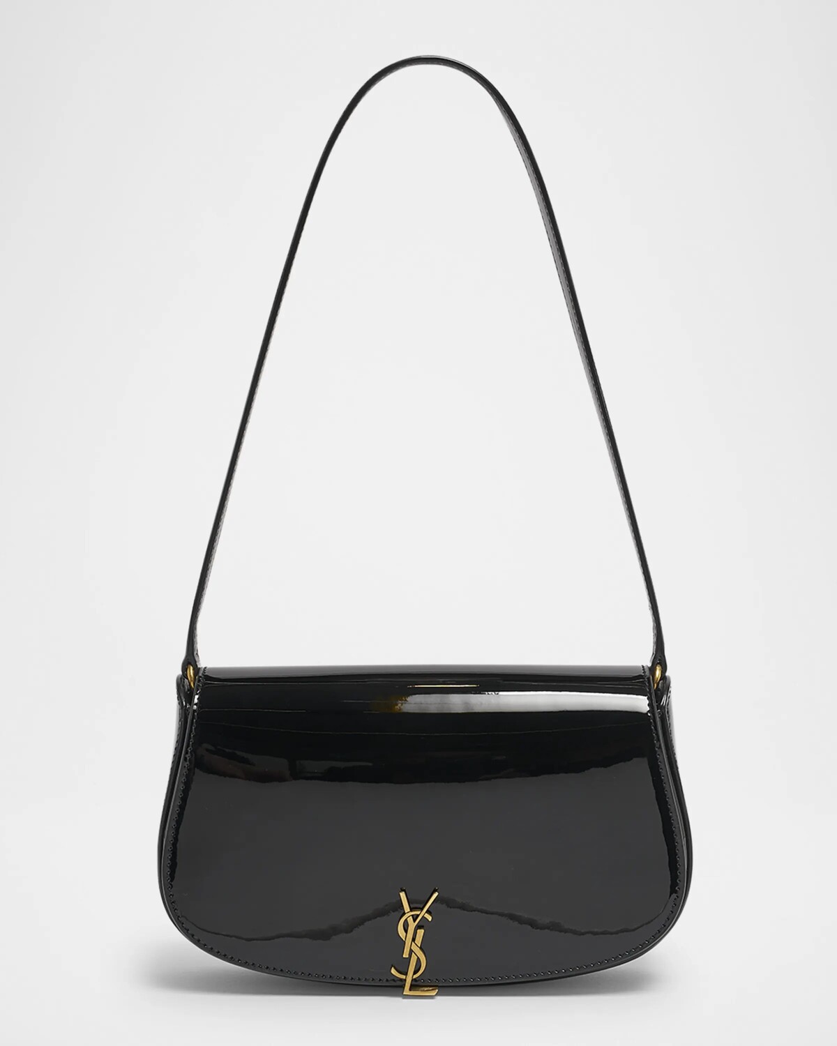 

Миниатюрная сумка через плечо YSL из лакированной кожи Saint Laurent, черный