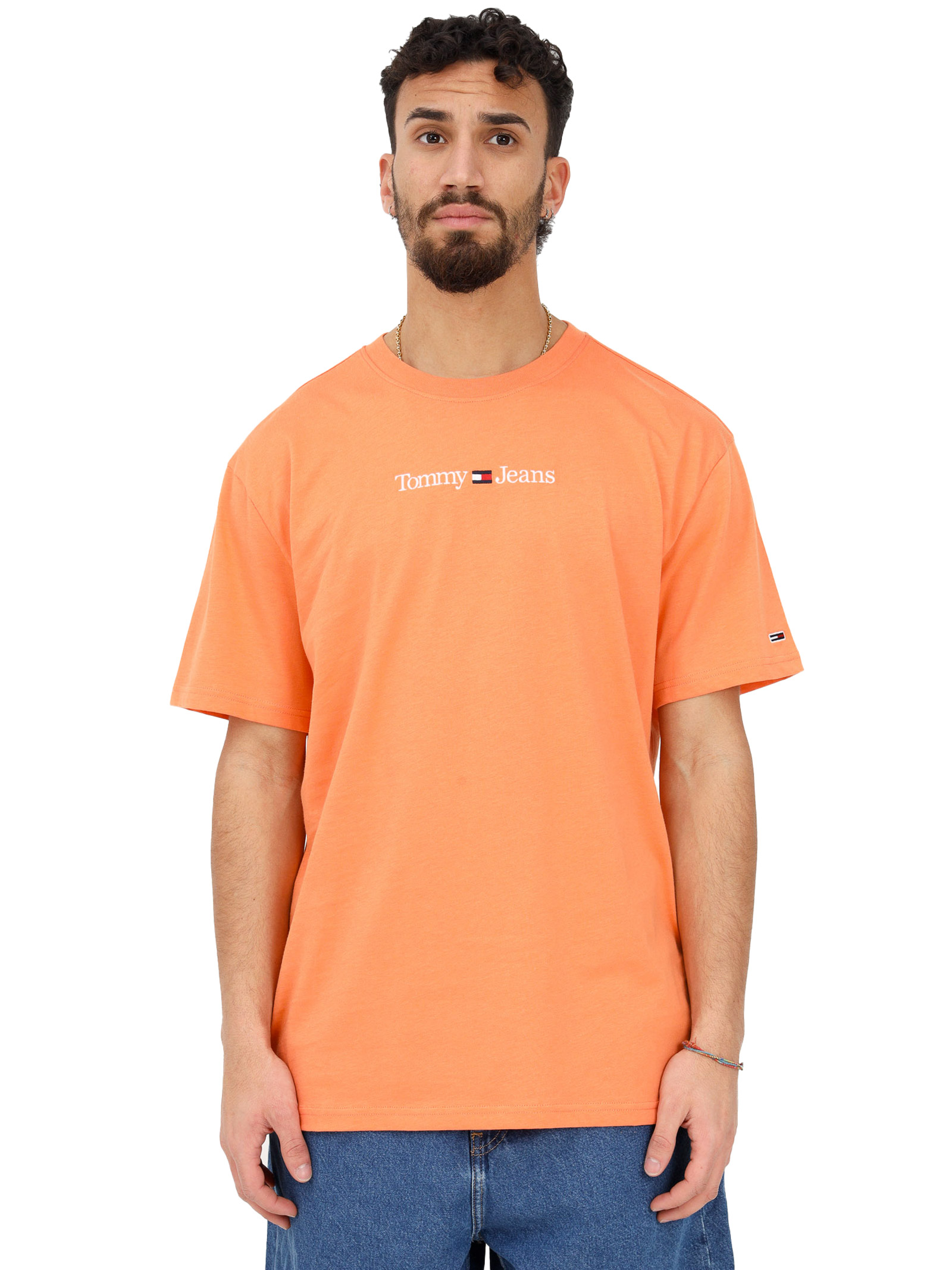Tommy JEANS Классическая хлопковая футболка, оранжевый