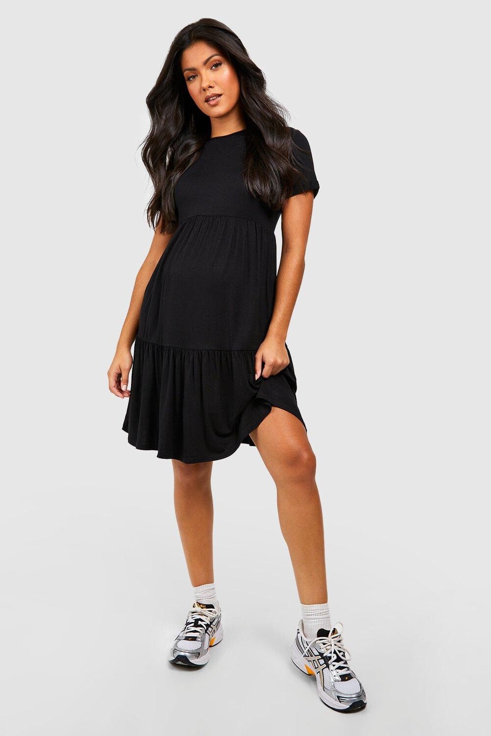 

Мини-платье для беременных с поворотом манжет Boohoo, черный