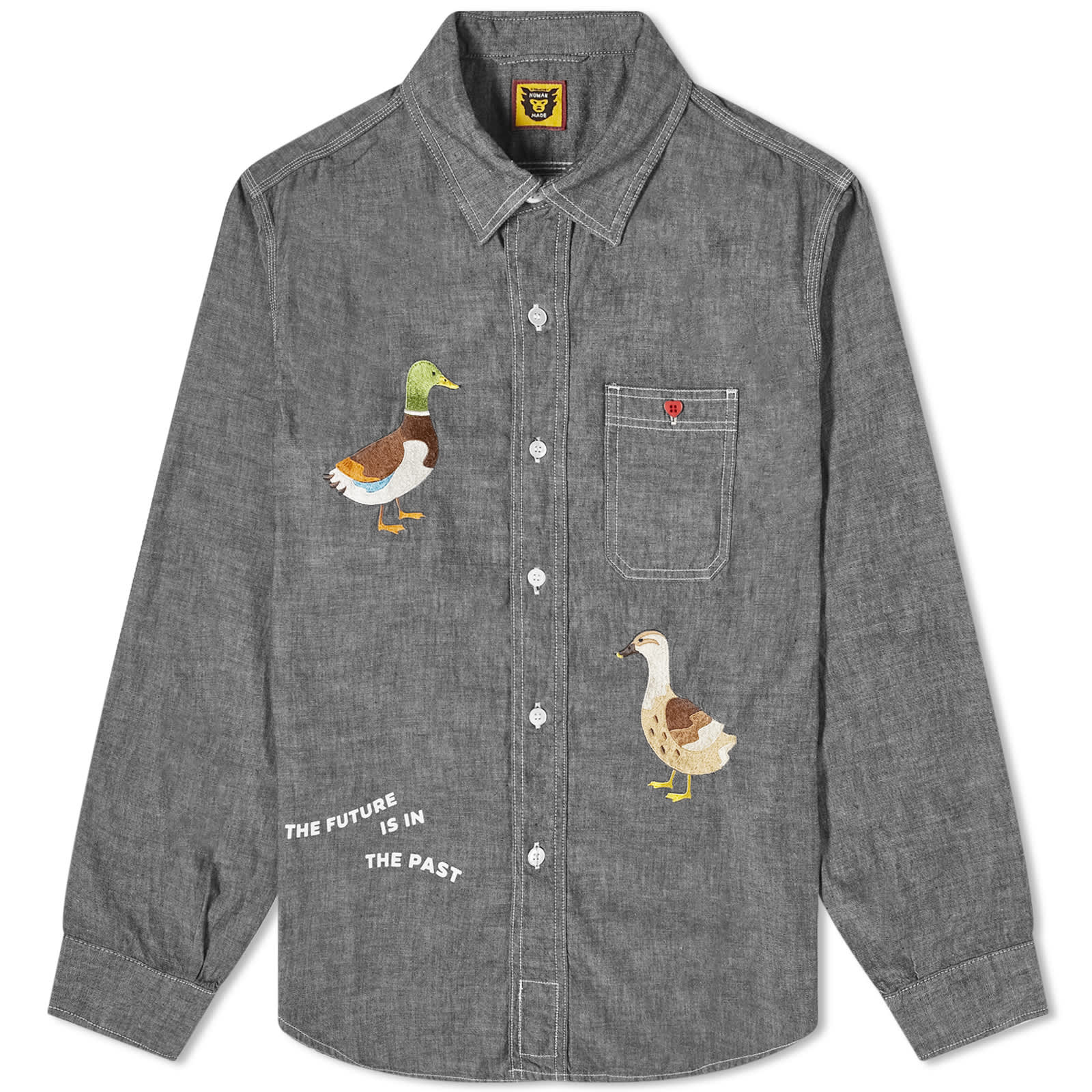 Рубашка Human Made Chambray Duck, черный