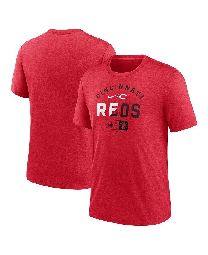 

Мужская футболка Heather Red Cincinnati Reds Rewind Review Slash Tri-Blend Nike, красный