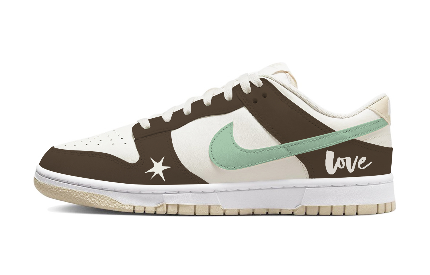 

Кроссовки Nike Dunk Skateboarding Shoes Men Low-top Brown/green/gold, коричневый