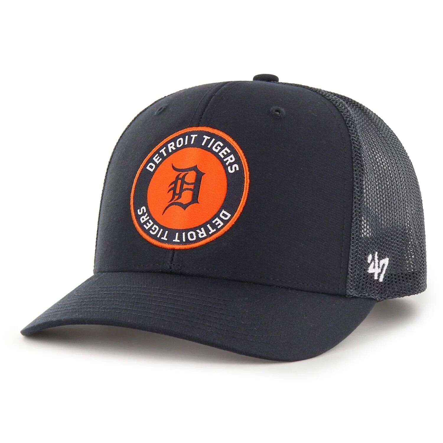 

Мужская темно-синяя бейсболка '47 Detroit Tigers представляет регулируемую кепку Trucker