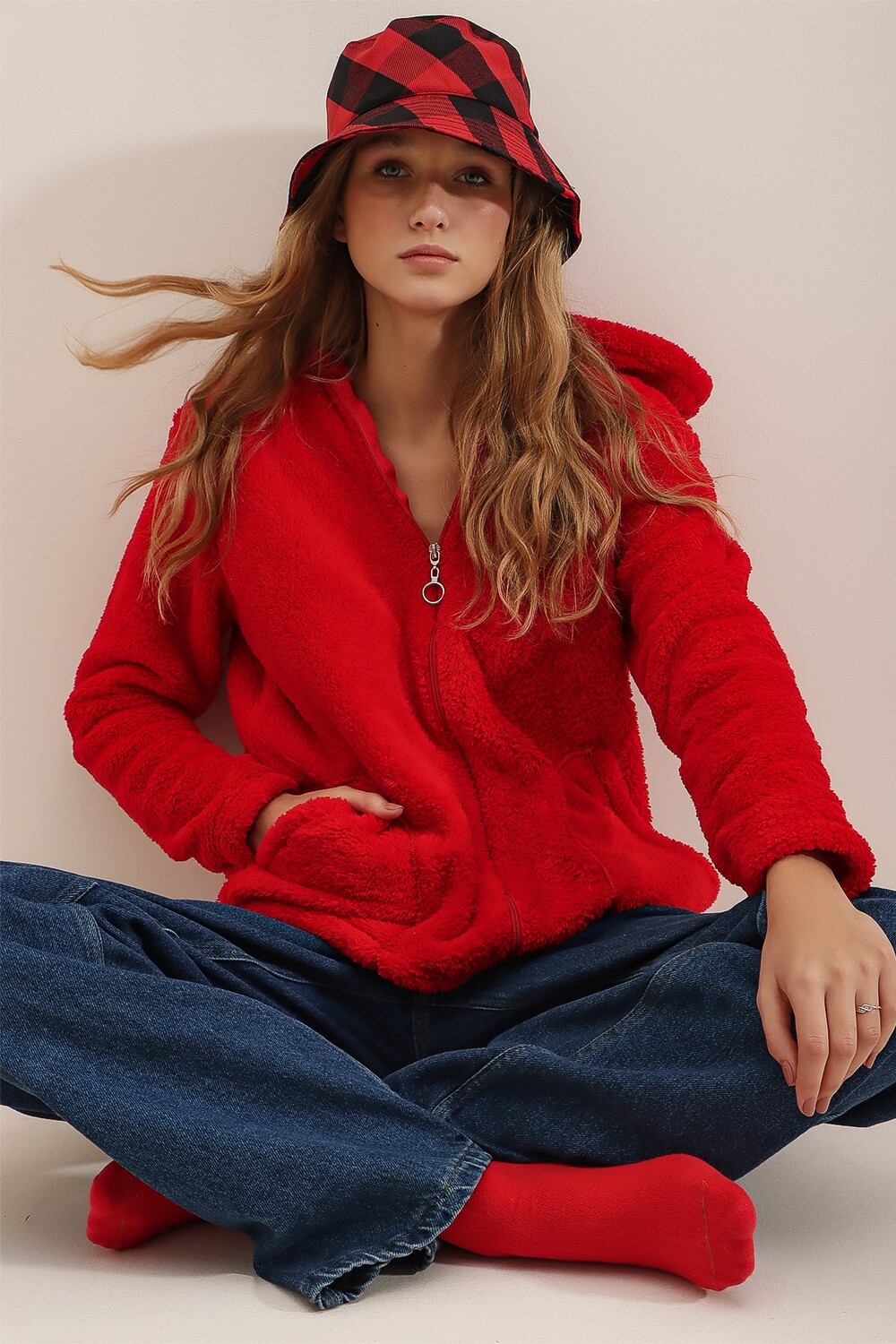 

Кардиган - Красный - Oversize Trend Alaçatı Stili